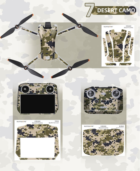 Stickerset - Desert Camo - voor DJI Mini 3 - DJI RC