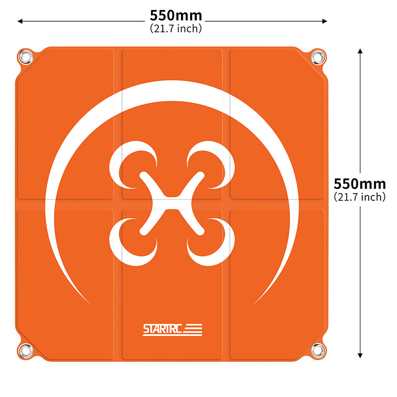 Drone Landingpad Helipad - 55cm - Opvouwbaar - Oranje/Grijs