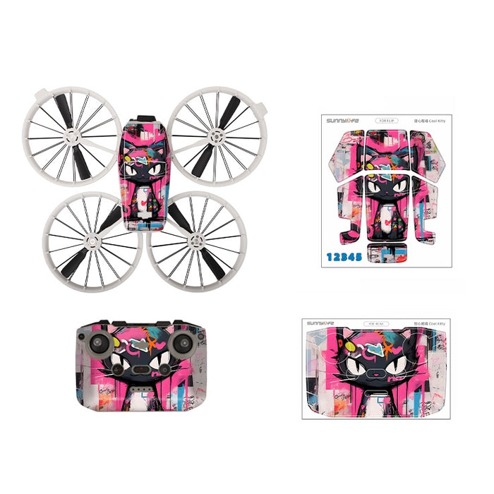 Stickerset - Cool Kitty - DJI Flip met RC-N3 Controller