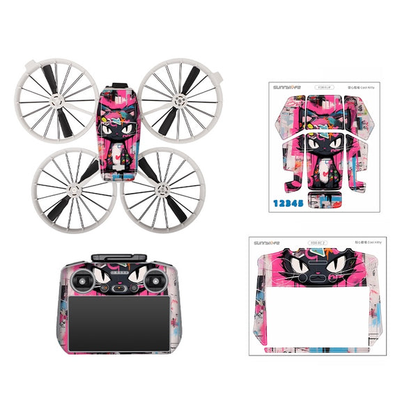 Stickerset - Cool Kitty - DJI Flip met RC 2 Controller