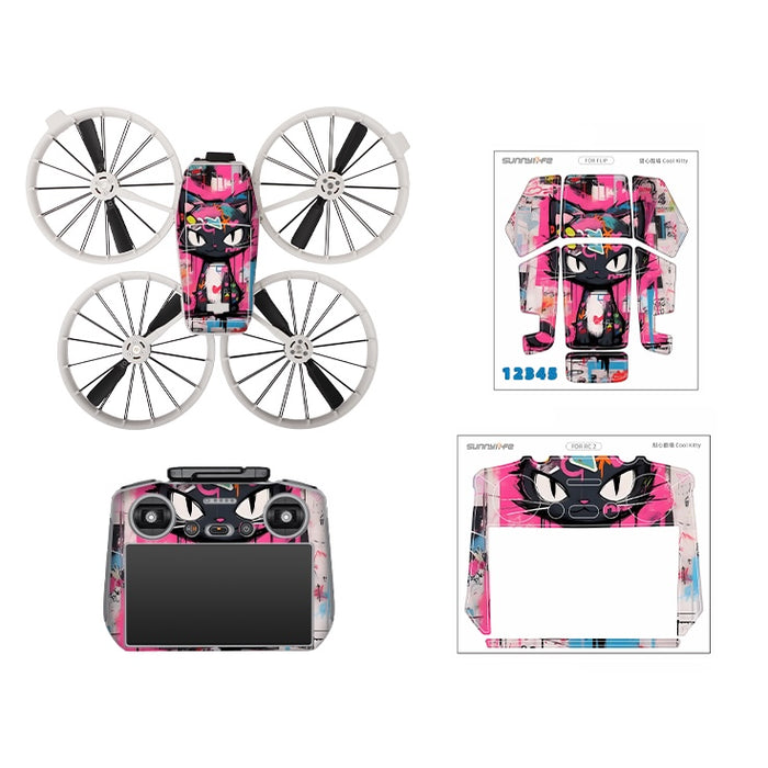 Stickerset - Cool Kitty - DJI Flip met RC 2 Controller