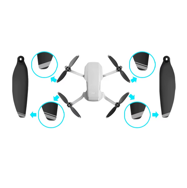 Low Noise Propellers - DJI Mini 2/SE - 8 stuks - Zwart Zilver