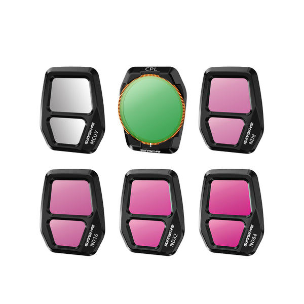 Sunnylife Filterset 6 Stuks - MCUV/CPL/ND8/ND16/ND32/ND64 - DJI Air 3S