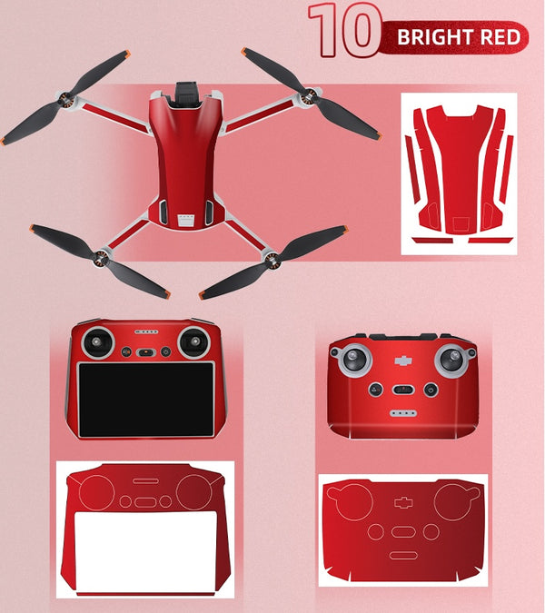 Stickerset - Bright Red - voor DJI Mini 3 - DJI RC-N1