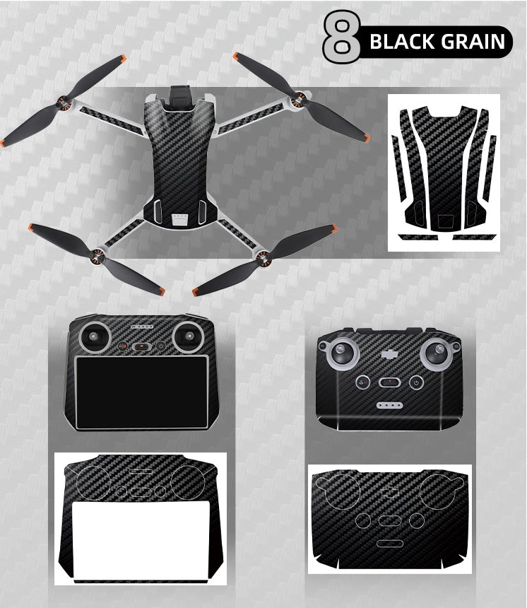 Stickerset - Black Grain - voor DJI Mini 3 - DJI RC-N1