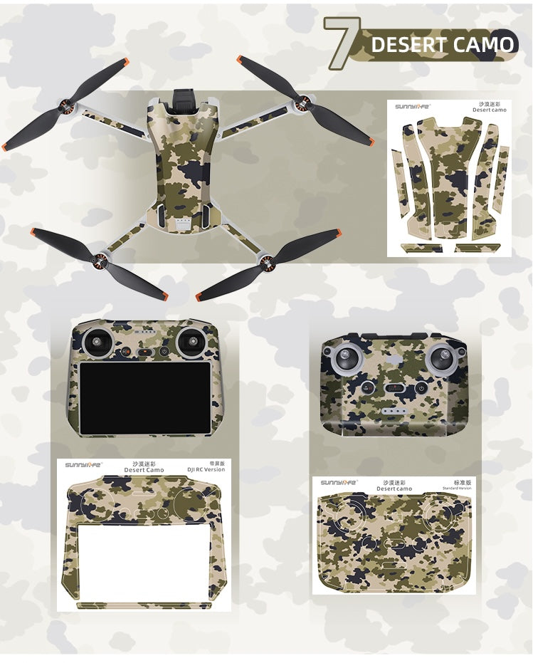 Stickerset - Desert Camo - voor DJI Mini 3 - DJI RC-N1