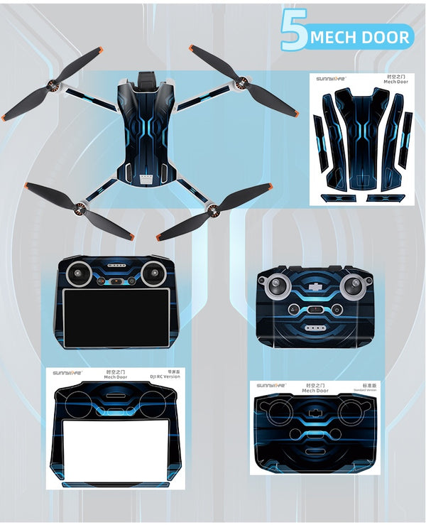 Stickerset - Mech Door - voor DJI Mini 3 - DJI RC-N1