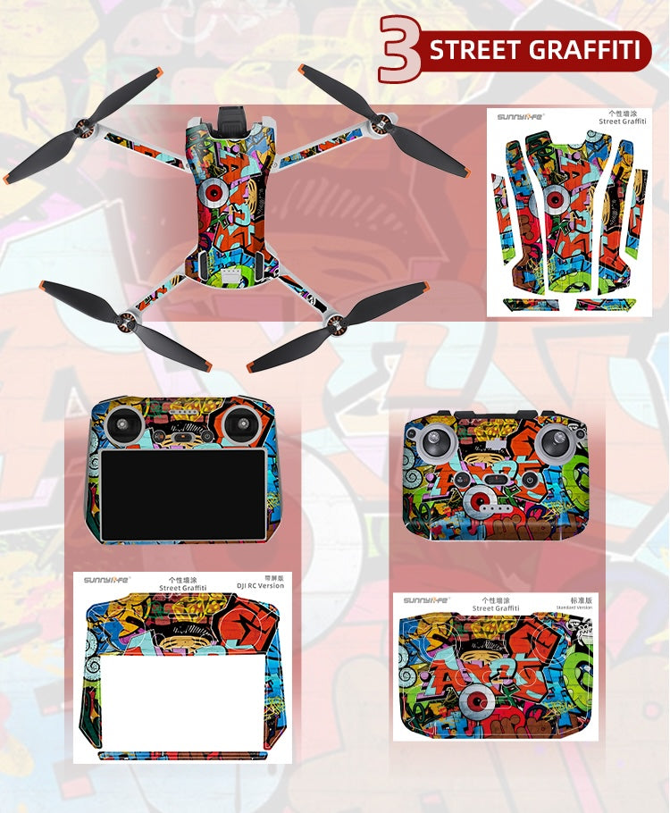 Stickerset - Street Graffiti - voor DJI Mini 3 - DJI RC-N1