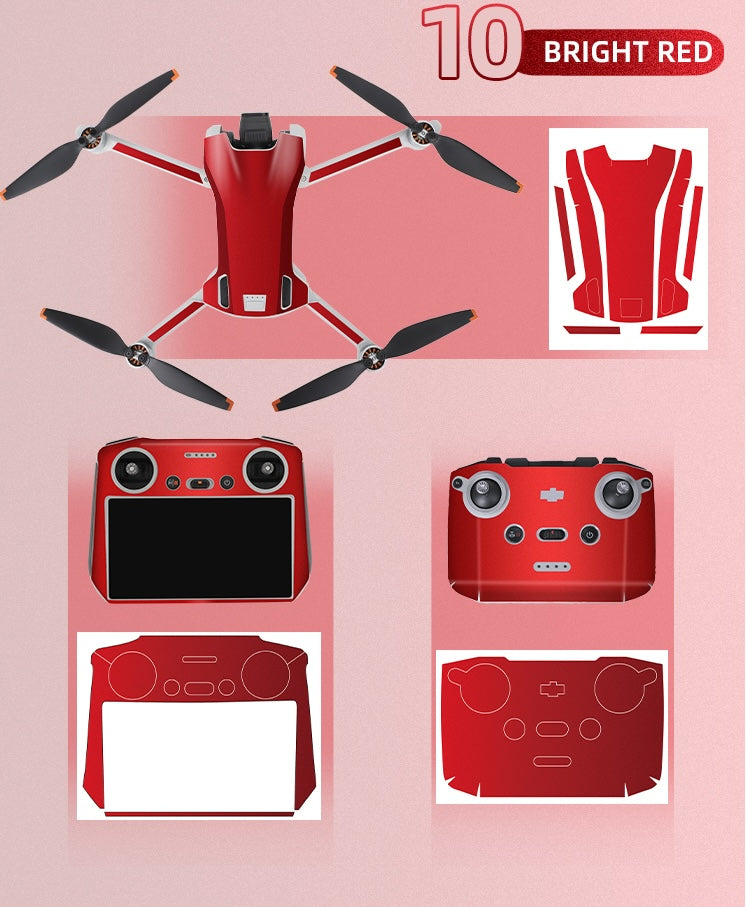 Stickerset - Bright Red - voor DJI Mini 3 - DJI RC