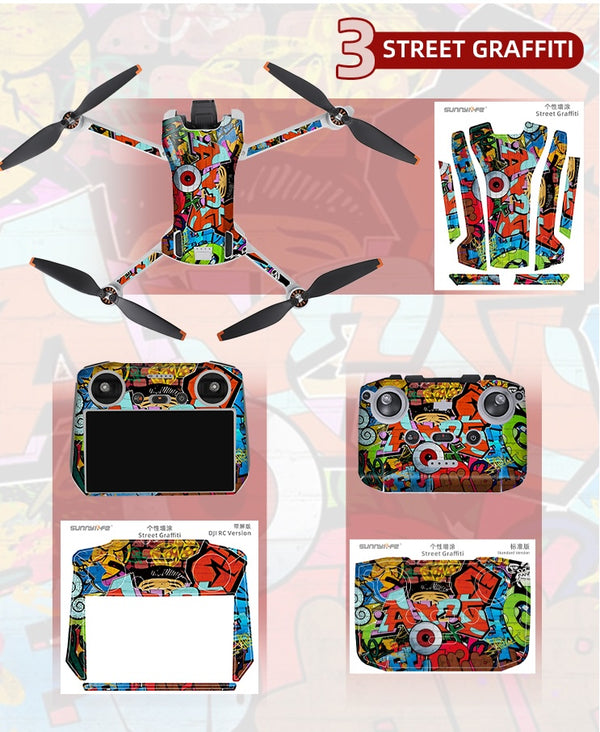 Stickerset - Street Graffiti - voor DJI Mini 3 - DJI RC
