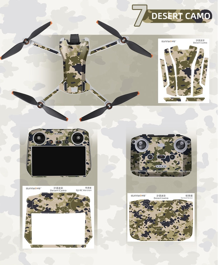 Stickerset - Desert Camo - voor DJI Mini 3 - DJI RC