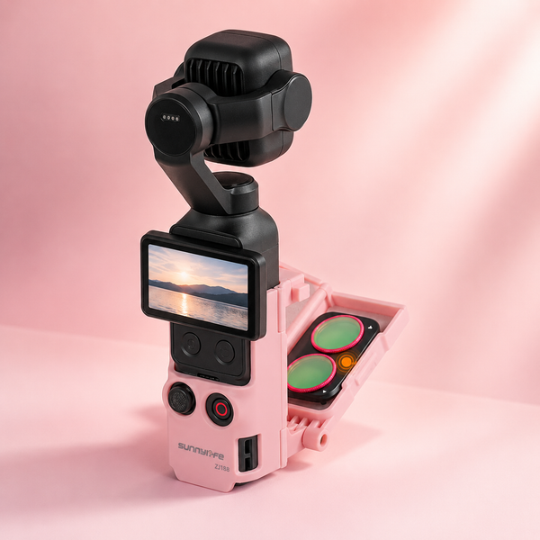 Magnetische Handheld Mount met Filterbox & Tafelstandaard - Osmo Pocket 4P/4/3 - Roze
