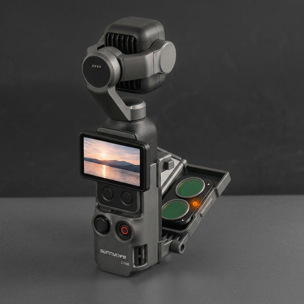Magnetische Handheld Mount met Filterbox & Tafelstandaard - Osmo Pocket 4P/4/3 - Zwart
