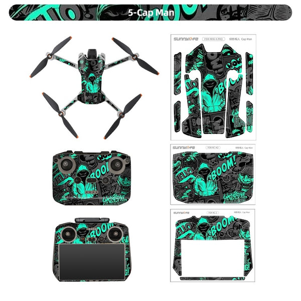 Stickers - Cap Man - voor DJI Mini 4 Pro - RC 2