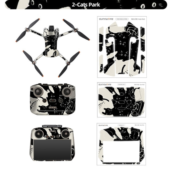 Stickers - Cats Park - voor DJI Mini 4 Pro - RC 2