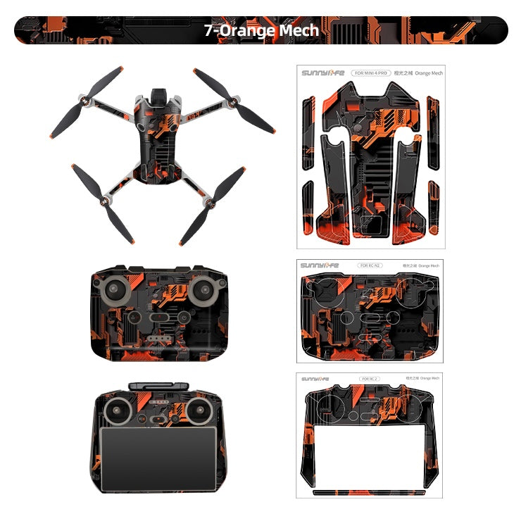 Stickers - Orange Mech - voor DJI Mini 4 Pro - RC 2