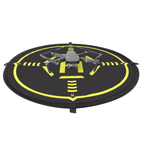 Helipad zwart met drone