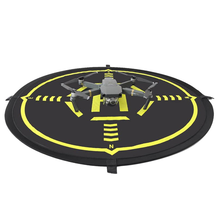 Helipad zwart met drone